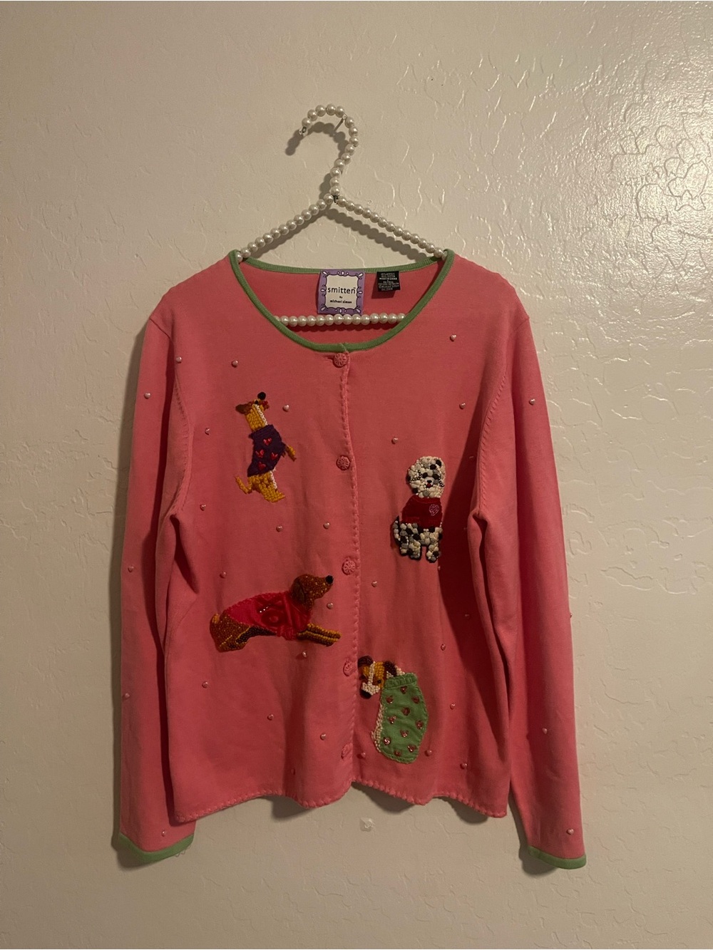 Smitten By Micheal Simon Valentine Dog Sweater Size L